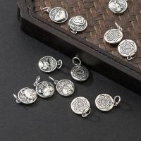 925 Sterling Silver κρεμαστό κόσμημα, Κινεζική Zodiac, DIY, αρχικό χρώμα, 10x2.50mm, Τρύπα:Περίπου 0.9mm, Sold Με PC