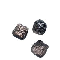 Gemstone Smycken Pärlor, Silver + Obsidian, Lion, DIY, 16mm, Säljs av PC