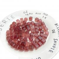 Natuurlijke Quartz sieraden kralen, Strawberry Quartz, Plein, DIY & verschillende grootte voor keus, Verkocht door PC