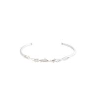 Argent sterling 925 bracelet manchette, Placage de couleur argentée, réglable & pour femme, 51mm, Diamètre intérieur:Environ 47.5mm, Vendu par PC