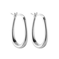 925 Sterling Silver Drop & Dangle Brincos, 925 prata esterlina, Letra U, platinado, joias de moda & para mulher, 22x15mm, vendido por par