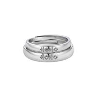 Δαχτυλίδια ζευγάρι Finger, 925 Sterling Silver, επιπλατινωμένα, κοσμήματα μόδας & ρυθμιζόμενο & διαφορετικά στυλ για την επιλογή & για ζευγάρι, Μέγεθος:6-10, Sold Με PC