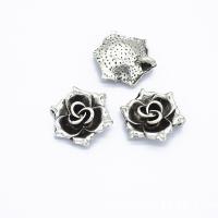 Zinc Alloy Flower Pendler, Rose, forgyldt, du kan DIY, flere farver til valg, nikkel, bly & cadmium fri, 19x16mm, Solgt af PC