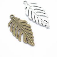 Cink Alloy Leaf Privjesci, List, pozlaćen, možete DIY, više boja za izbor, nikal, olovo i kadmij besplatno, 46x22mm, Prodano By PC