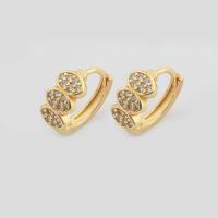 Cubic Zirconia Micro Pave Brass Earring high quality gold color plated fashion jewelry & micro pave cubic zirconia & for woman nickel lead & cadmium free Sold By Pair