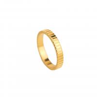 Anillo de dedo de acero inoxidable, acero inoxidable 304, 18K chapado en oro, Joyería & diverso tamaño para la opción & para mujer, dorado, Vendido por UD