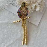 Zinc Alloy Brocher, Bird, forgyldt, mode smykker & med rhinestone, gylden, nikkel, bly & cadmium fri, 48x106mm, Solgt af PC