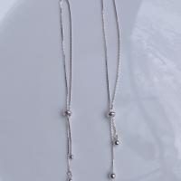 925 Sterling Silver Halsband Kedja, plated, Justerbar & box kedja, silver, Säljs av PC