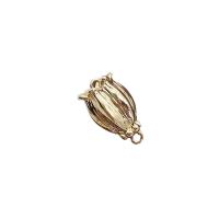 Brass Sieraden Connector, Messing, Flower Bud, KC gold plated, DIY, 7x13mm, Verkocht door PC