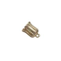 Brass Sieraden Connector, Messing, Flower Bud, KC gold plated, DIY, 8.50x12mm, Verkocht door PC