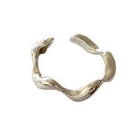 925 Sterling Silver Cuff Finger Ring plated adjustable & for woman US Ring Sold By PC