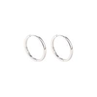 925 Sterling Silver Huggie Hoop Earring, plated, mode smycken & för kvinna, fler färger för val, Innerdiameter:Ca 18.6mm, Säljs av Par