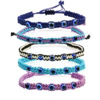 Bracelet Evil Eye bijoux, corde de cire, avec plastique, Réglable & bijoux de mode & unisexe, plus de couleurs à choisir, Longueur Environ 18-28 cm, Vendu par PC