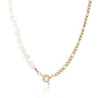 Collier de bijoux en acier inoxydable, Acier inoxydable 304, avec Shell Pearl, bijoux de mode & pour femme, deux couleurs différentes, Longueur 46.5 cm, Vendu par PC