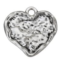 Ciondoli a cuore in lega di zinco, lega in zinco, placcato color argento, gioielli di moda & DIY, argento, 18x17.50mm, Venduto da PC