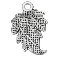 Zinklegering Leaf Hangers, Zinc Alloy, Blad, silver plated, mode sieraden & DIY, zilver, 13x20mm, Verkocht door PC