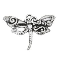 Zinklegering Animal Hangers, Zinc Alloy, Dragonfly, silver plated, mode sieraden & DIY, zilver, 28x20mm, Verkocht door PC