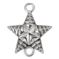 Star Zinc Alloy priključak, Cink Alloy, Zvijezda, srebrne boje pozlaćen, modni nakit & možete DIY, srebro, 17x20mm, Prodano By PC