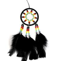 Mode Dreamcatcher, plume, avec Velveteen & Des billes de verre & Fibre de polyester & plastique, Attrapeur de rêves, pour la maison et le bureau & bijoux de mode, couleurs mélangées, 400mm, Vendu par PC