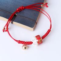 Porcelain Bracelet with Wax Cord handmade Length Adjustable & fashion jewelry & Unisex Length Approx 13-23 cm Sold By PC