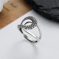 Bijoux de bague en argent sterling , Argent sterling 925, bijoux de mode & pour femme & creux, protéger l'environnement, sans nickel, plomb et cadmium, 14mm, Vendu par PC