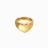 Anillo de dedo de acero inoxidable, acero inoxidable 316L, Corazón, 18K chapado en oro, Joyería & diverso tamaño para la opción & para mujer, dorado, Vendido por UD