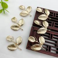 Brass Jewelry Pendants Leaf KC gold color plated DIY Sold By PC