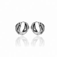 925 Sterling Silver Huggie Hoop Earring, Éisc, dath airgid antique plátáilte, jewelry faisin & do bhean, 14.1mm, Trastomhas Istigh:Thart 10.4mm, Díolta De réir Péire