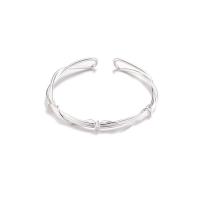 925 Sterling Silver Pljuska Bangle, srebrne boje pozlaćen, prilagodljiv & za žene, Unutarnji promjer:Približno 52.8mm, Prodano By PC