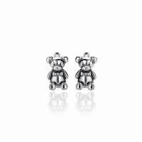 925 Sterling Silver Lever Ar ais Earring, Bear, dath airgid antique plátáilte, jewelry faisin & do bhean, 8x12mm, Díolta De réir Péire