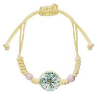 verre bracelet, avec Fleurs séchées & corde de coton & résine, Style coréen & pour femme, plus de couleurs à choisir, Longueur Environ 10.2 pouce, Vendu par PC