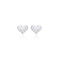 925 Sterling Sølv Stud Earring, Heart, platineret, mode smykker & for kvinde, 8.10x6.60mm, Solgt af par