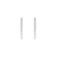 925 Sterling Silver Tassel Earring, dath airgid plated, jewelry faisin & do bhean, 3.20x36mm, Díolta De réir Péire