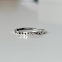 925 sterling silver Cuff finger ring, antik silver pläterad, justerbar & för kvinna, 1.9mm, Storlek:7.5, Säljs av PC