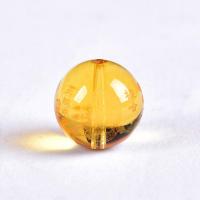 Natural Citrine Beads Round DIY & with letter pattern Sold By PC