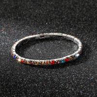 Zinc Alloy Bracelet fashion jewelry & Unisex & with rhinestone nickel lead & cadmium free 60mm Sold By PC