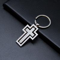 Key Chain, Zinc Alloy, Kryds, Unisex, sølv, nikkel, bly & cadmium fri, 55x30mm, Solgt af PC