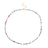 Resin halskettingen, Hars, met Zinc Alloy, handgemaakt, mode sieraden & voor vrouw, multi-gekleurde, Per verkocht 5-57 cm Strand