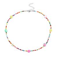 Collier résine, avec argile de polymère & alliage de zinc, fait à la main, bijoux de mode & pour femme, multicolore, Vendu par 50-57 cm brin