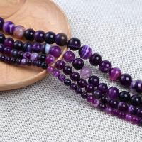 Natuurlijke Lace Agaat kralen, Ronde, DIY & verschillende grootte voor keus, purper, Per verkocht Ca 38-40 cm Strand