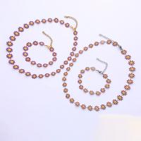 Emaille Stainless Steel Jewelry Set, 304 roestvrij staal, madeliefje, verschillende stijlen voor de keuze & voor vrouw & glazuur, meer kleuren voor de keuze, Verkocht door Strand