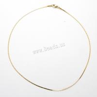 Rostfritt stål kedja halsband, 304 rostfritt stål, polerad, mode smycken & olika stilar för val & för människan, gyllene, Längd Ca 17.72 inch, Säljs av PC