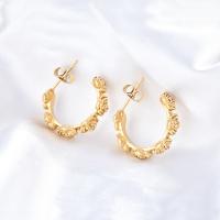 Tíotáiniam Cruach Earring, Cruach Tíotáiniam, 18K ór plátáilte, jewelry faisin & do bhean, órga, 24.10mm, Díolta De réir Péire