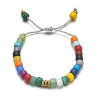 Pierre de verre bracelet, avec Cordon de noeud, fait à la main, Style bohème & réglable & pour femme, plus de couleurs à choisir, protéger l'environnement, sans nickel, plomb et cadmium, Longueur Environ 16-26 cm, Vendu par PC