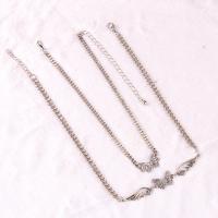 Zinklegierung Schmucksets, Armband & Halskette, Schmetterling, Platinfarbe platiniert, Modeschmuck & verschiedene Stile für Wahl & für Frau & mit Strass, frei von Nickel, Blei & Kadmium, 15x20mm, verkauft von PC