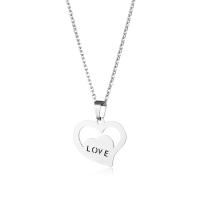 Stainless Steel Jewelry Necklace 304 Stainless Steel with 5CM extender chain Heart polished fashion jewelry & for woman & hollow Length Approx 45 cm Sold By PC