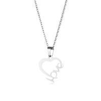 Stainless Steel Jewelry Necklace 304 Stainless Steel with 5CM extender chain Heart polished fashion jewelry & for woman & hollow Length Approx 45 cm Sold By PC