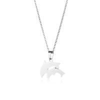 Edelstahl Schmuck Halskette, 304 Edelstahl, mit Verlängerungskettchen von 5CM, Dolphin, poliert, Modeschmuck & für Frau & hohl, Länge ca. 45 cm, verkauft von PC