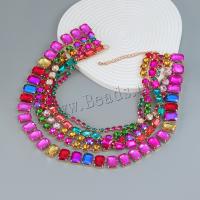 Collar de Aleación de Zinc, con 8.2CM extender cadena, Joyería & para mujer & con diamantes de imitación, más colores para la opción, libre de níquel, plomo & cadmio, longitud aproximado 42 cm, Vendido por UD