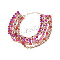 Collar de Aleación de Zinc, con 8.2CM extender cadena, Joyería & para mujer & con diamantes de imitación, más colores para la opción, libre de níquel, plomo & cadmio, longitud aproximado 41 cm, Vendido por UD